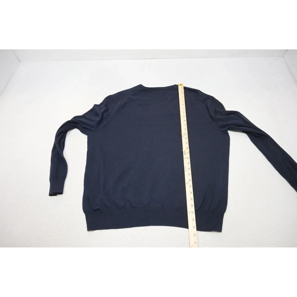 Polo Ralph Lauren Sweater Mens XXL Navy Blue Pima Cotton‎ V-Neck Excellent